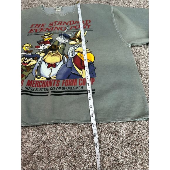 Vintage Looney Tunes Graphic Sweatshirt Pullover Boxy Cut Off  M US Made Retro - Picture 9 of 13